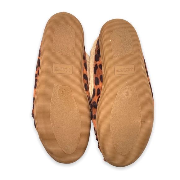 J.Crew Factory Leopard Calf Hair Moccasin Slippers  Size 6 - Picture 9 of 11